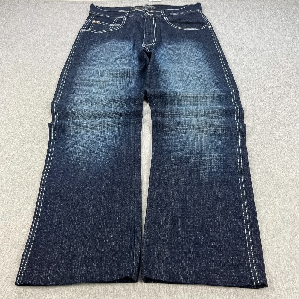 Vintage Southpole Jeans Mens 32 *Fits 34x32 Blue Patchy Faded Wide Baggy Y2K